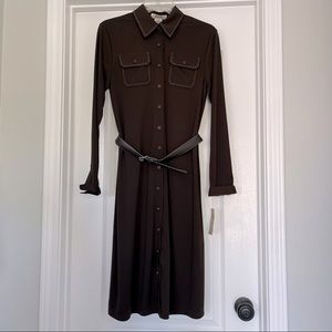 NWT Michael Kors brown shirt dress size:10